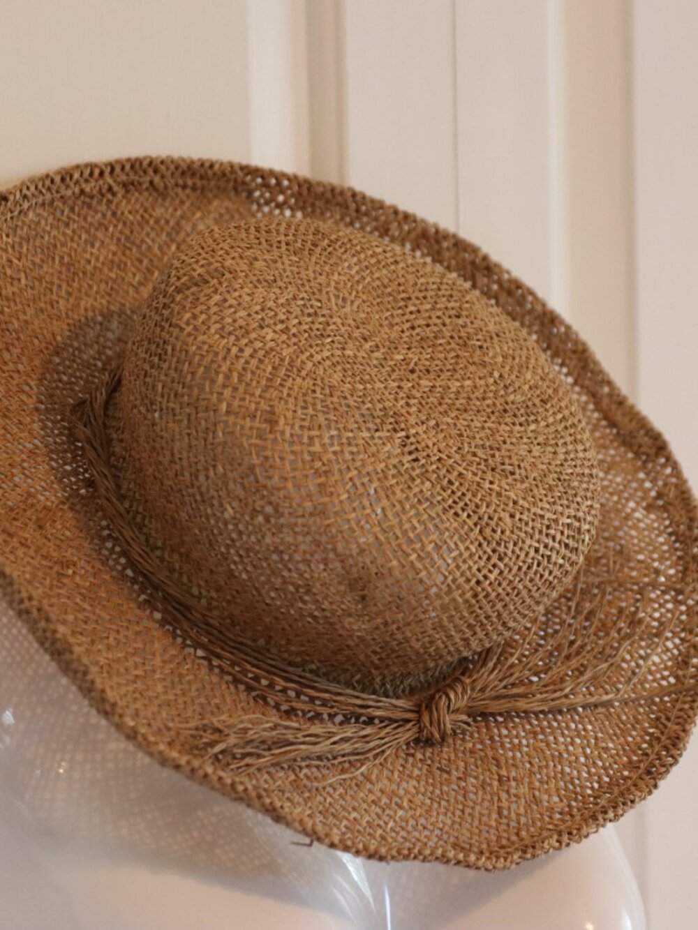 Villager Open Weave Straw Hat Twisted Raffia Tie Lightweight Summer Beach - Picture 11 of 14